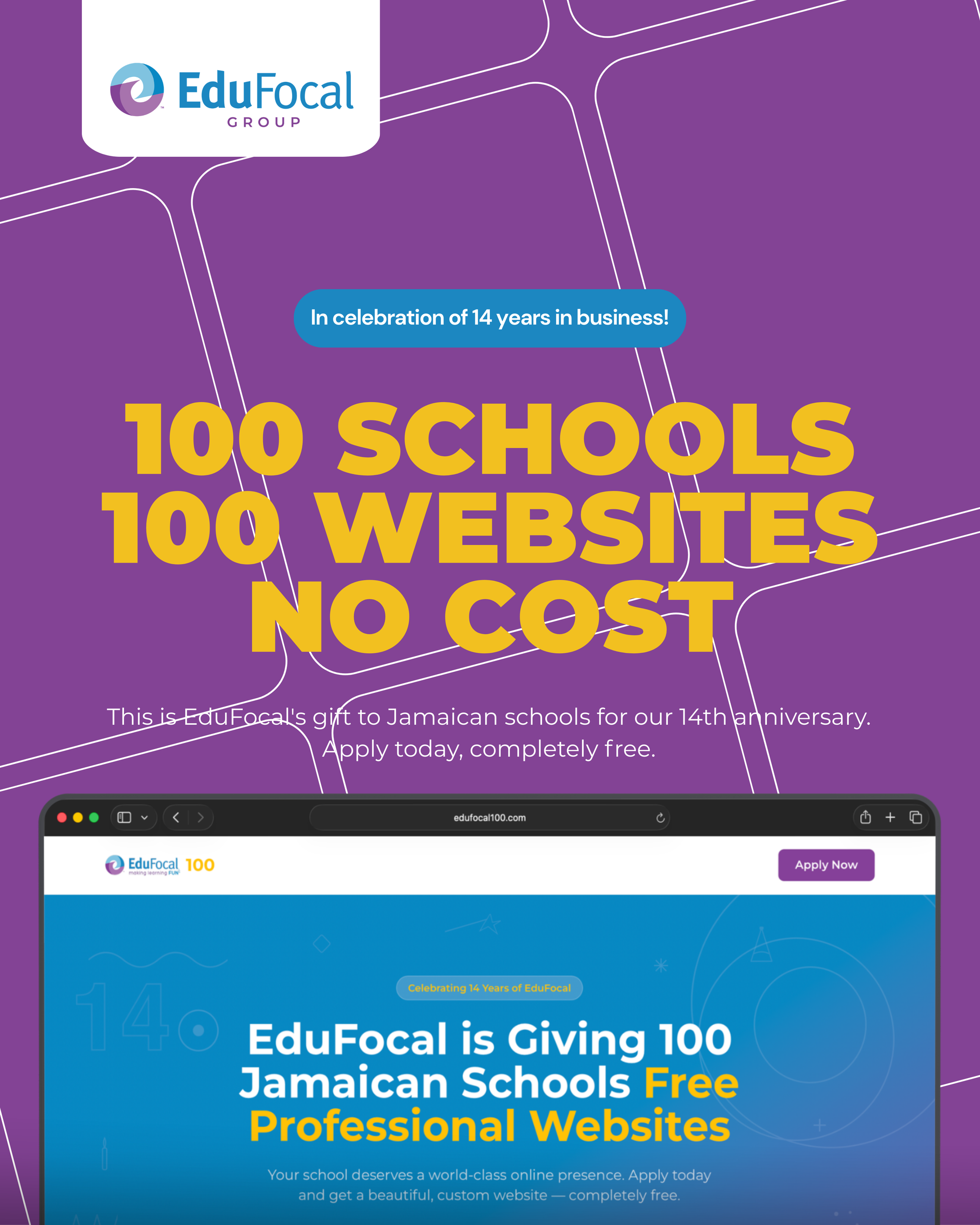 EduFocal Celebrates 14 Years of Innovation; Announces “100 Websites for 100 Schools” Initiative